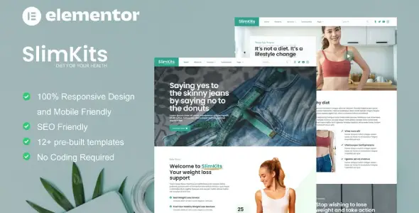 Slimkits – Weight Loss & Diet Program Elementor Template Kit